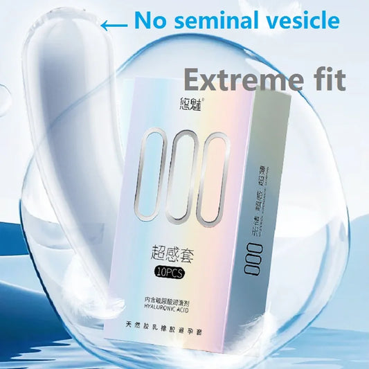 No Seminal Vesicle Condoms Large Lubricated Sex Toys 10PCS Big Oil Ultrathin Penis Sleeves Extreme Fit Erotic Sex Life for Adult - Seprincess