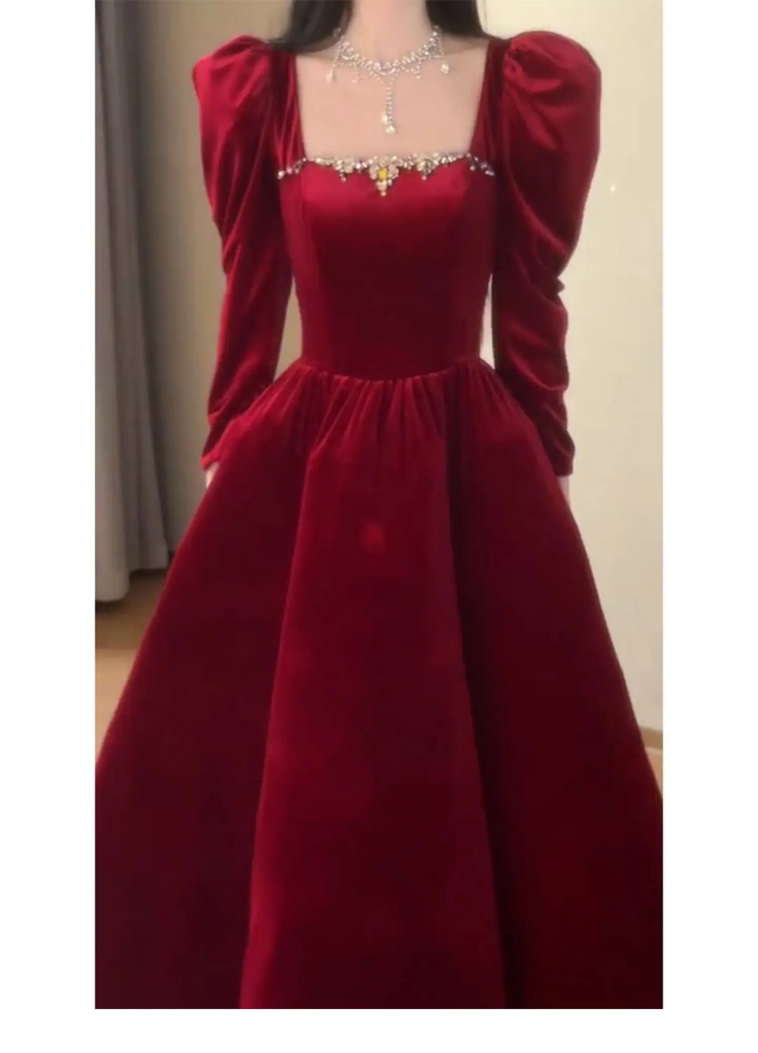 Toast Dress Bride Engagement Evening High-End Affordable Luxury Niche Banquet Temperament Socialite Red Velvet - Seprincess