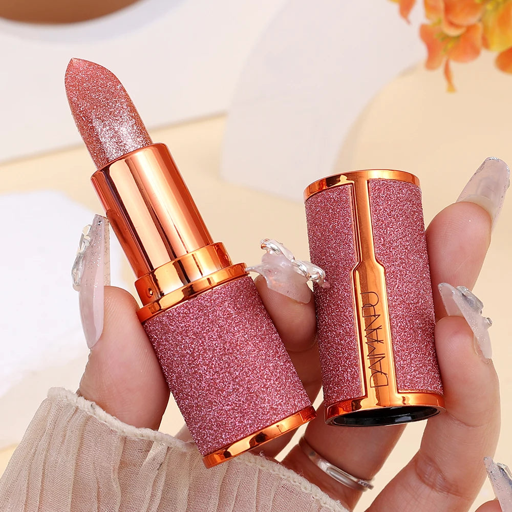 Glitter Matte Temperature Change Lipstick Waterproof Long Lasting Diamonds Lipsticks Non Stick Red Pink Lip Tint Makeup Cosmetic - Seprincess