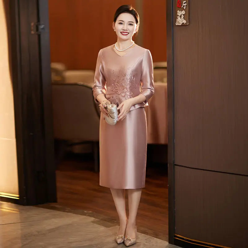 Yourqipao Chinese Traditional Wedding Guest Dresses Mother Of The Bride Cheongsam Evening Gowns Women Qipao Bridal Party Dresses - Seprincess