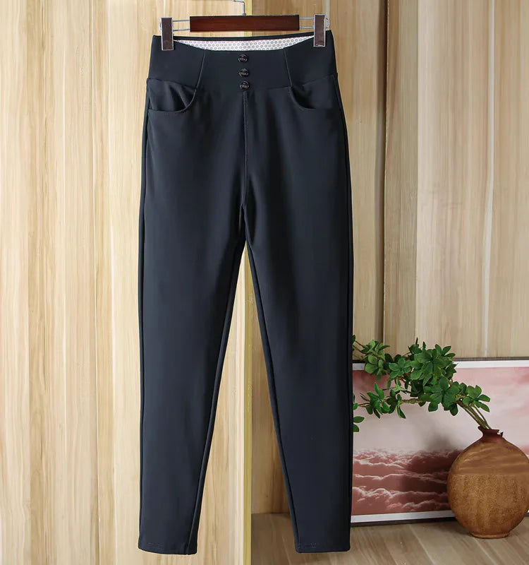 Winter Women's Down Pencil Pants Warm and Thick Goose Down Trousers High Waist Sexy Winter Outerwear Casual Pants Women PT-559