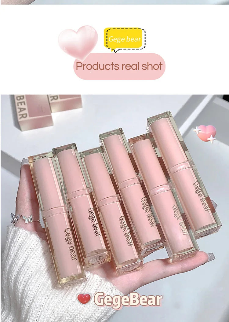 Silky Glossy Lipstick Gege Bear Pump Lips Moisture Water Bomb Comfortable Ultra Sheen Non-Stick Cup Lip Balm - Seprincess