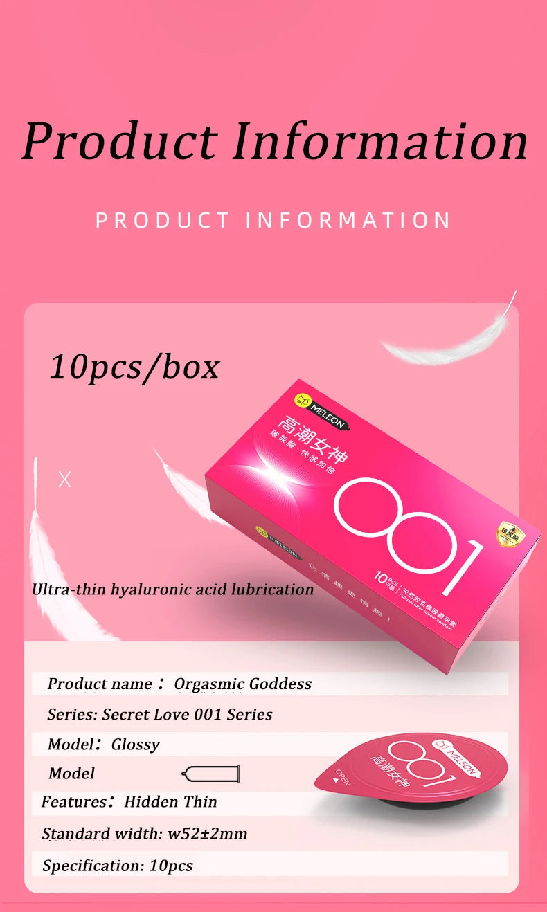 Hyaluronic Acid Condom Male Ultra-thin 001 Invisible Condom Adult Natural Latex 52mm Penis Sleeves Lubricated Safer Sex Products - Seprincess