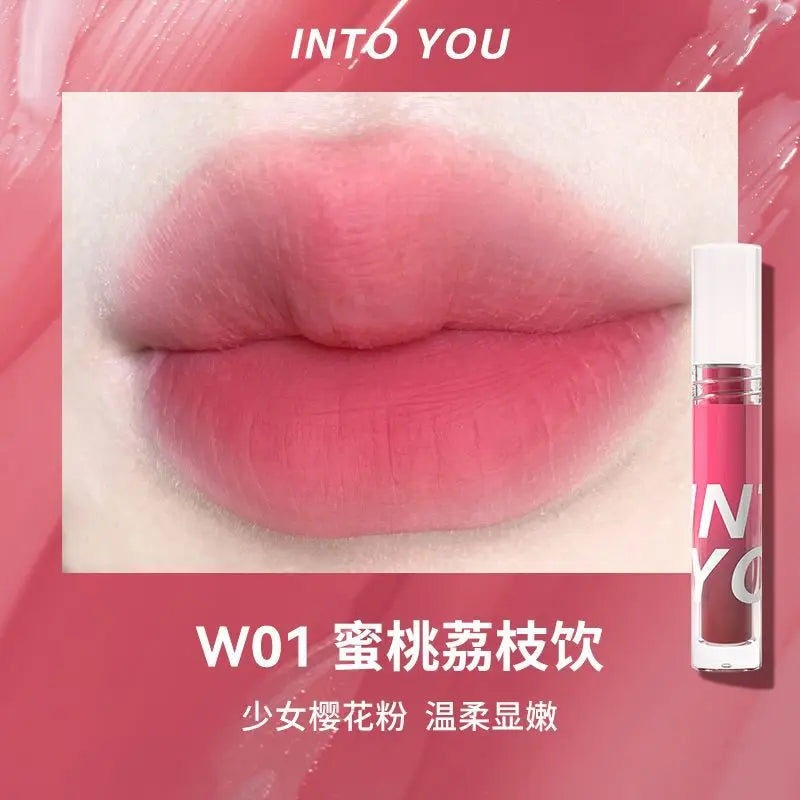 INTO YOU Beauty Water Mist Lip Glaze Lasting Non-stick Cup Matte Mousse Lipstick Natural Nude Color Sexy Lips Makeup Maquiagem - Seprincess