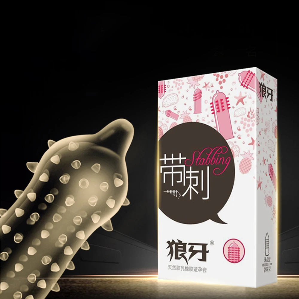 Super Dotted Large Spiked Condom Sex Toys Adult Supplies Natural Rubber Special Condoms Lubricated Penis Sleeve Sex Shop For Men