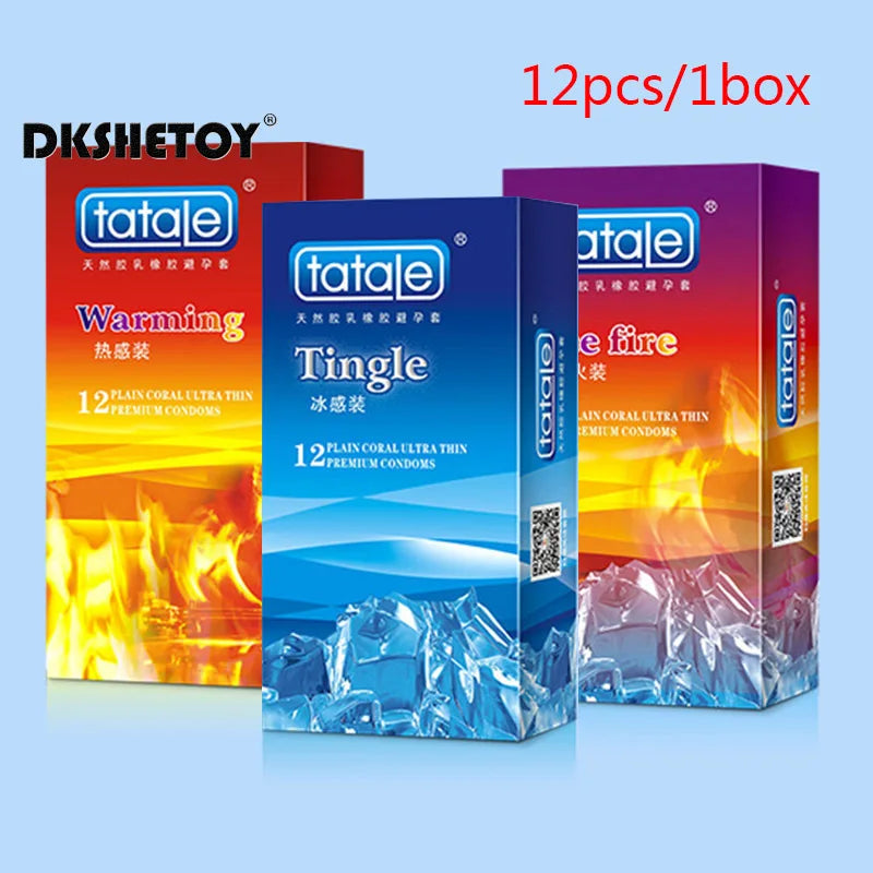 Fama male Condom for men delay ejaculation ICE Hot Feeling orgasm sensitive Condoms Super Lubricated penis sleeve adults 18+ - Seprincess