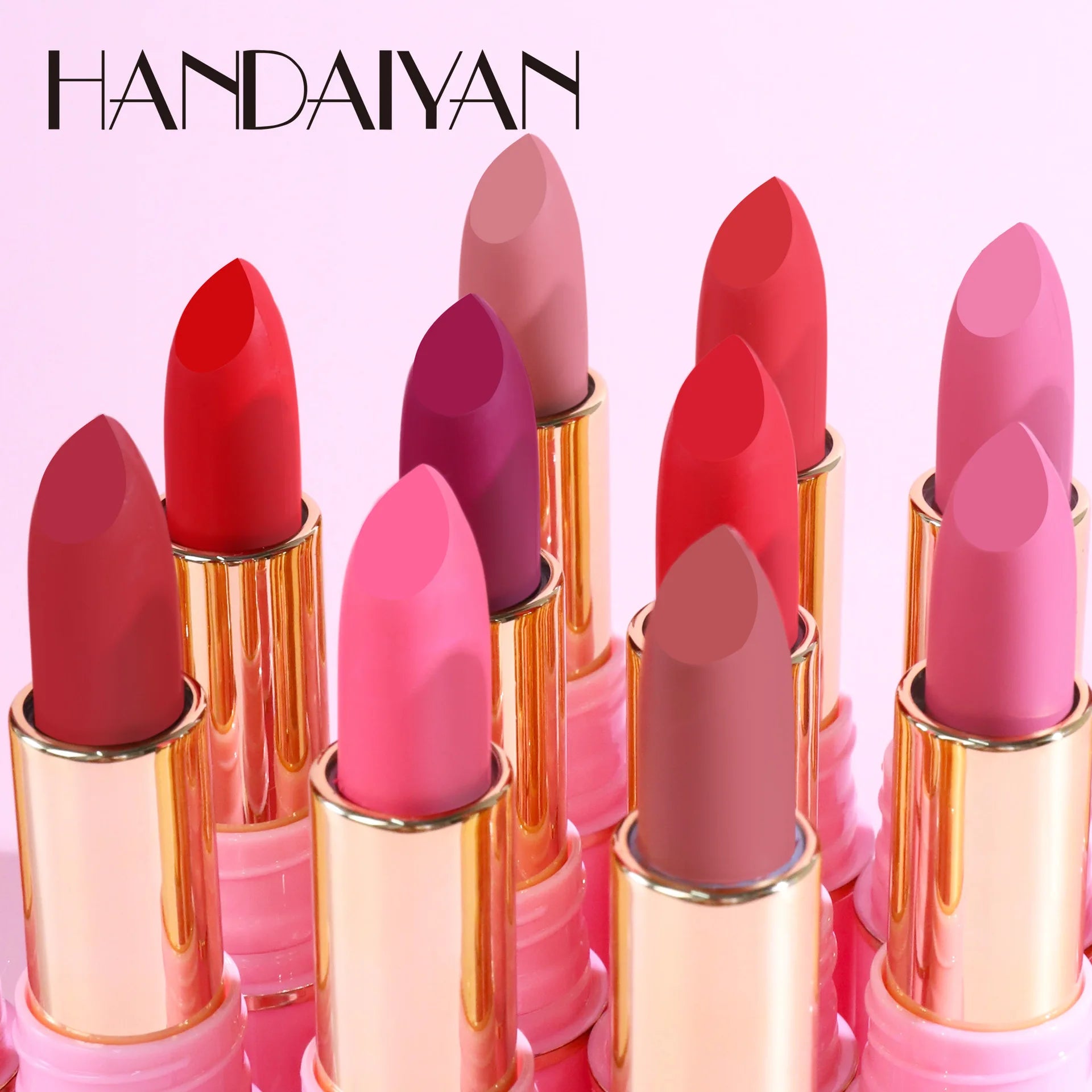 Handaiyan Matte Waterproof Velvet Pink Nude Lipstick Sexy Red Brown Pigments Long Lasting Lip Stick Makeup woman - Seprincess