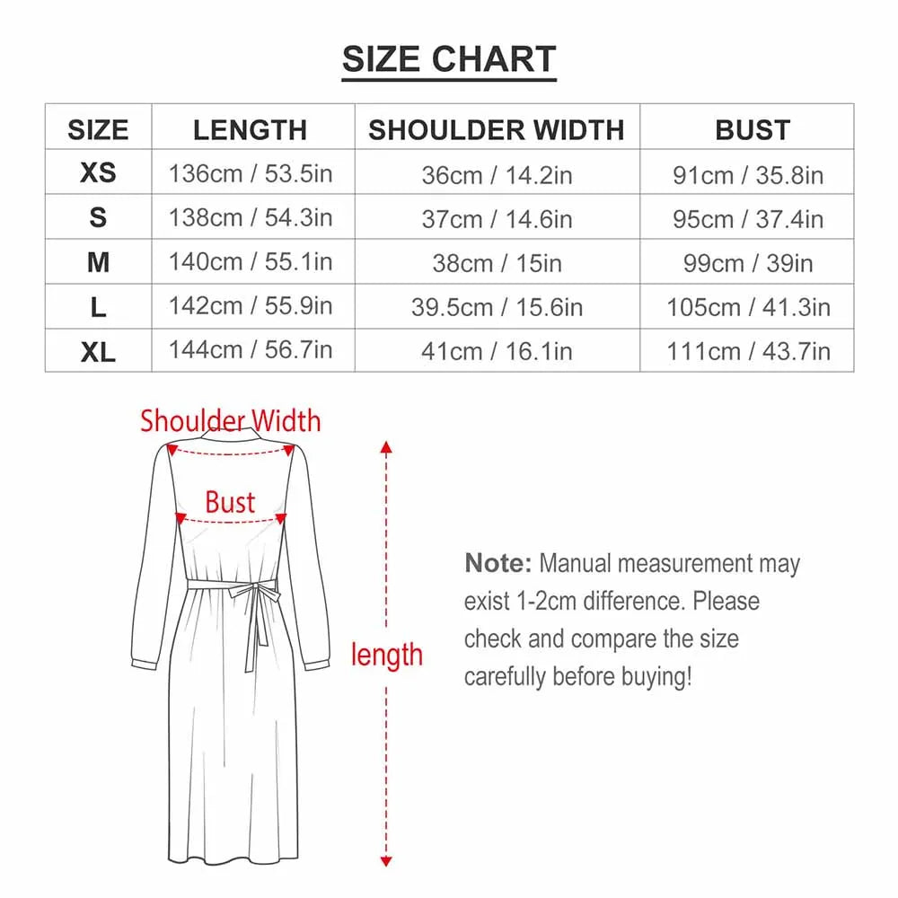 Vintage Snake Skin Print Dress  Kawaii Design Maxi Dress High Waist Long-Sleeve Casual Beach Long Dresses - Seprincess