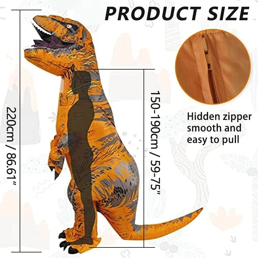 T-REX Inflatable Suit Adult Fancy Role-playing Tyrannosaurus Costume Dinosaur Cosplay Halloween Party Carnival Apparel - Seprincess