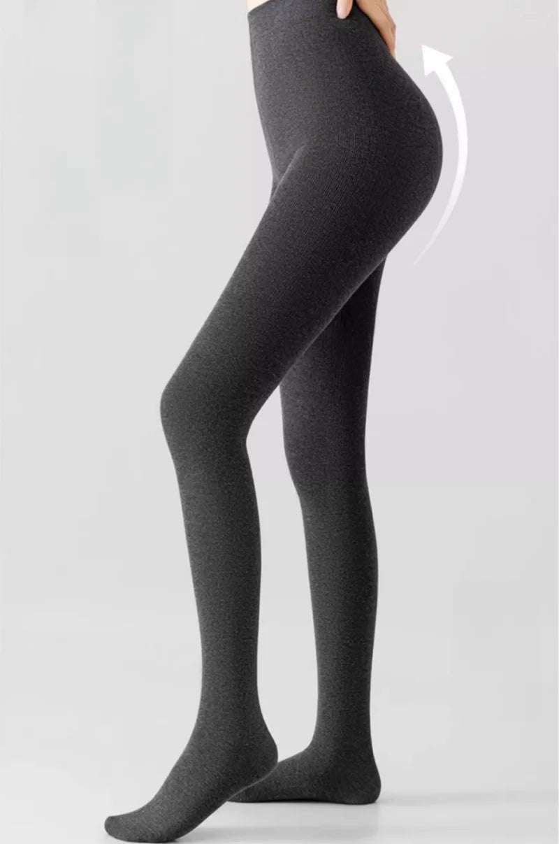 Women Velvet Thick Pantyhose Vertical Stripe Leggings Winter Slimming Cotton Female Leggings Warm Stocking Woman Tights Hosiery