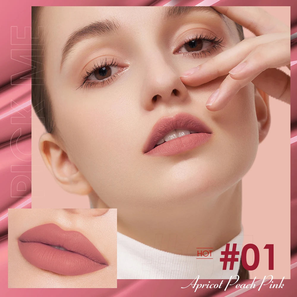 O.TWO.O 12 Color Liquid Lipstick Matte Finish Sexy Silky Lip Gloss Waterproof Kiss-proof Lasting Lip Glaze Lip Tint Cosmetics - Seprincess