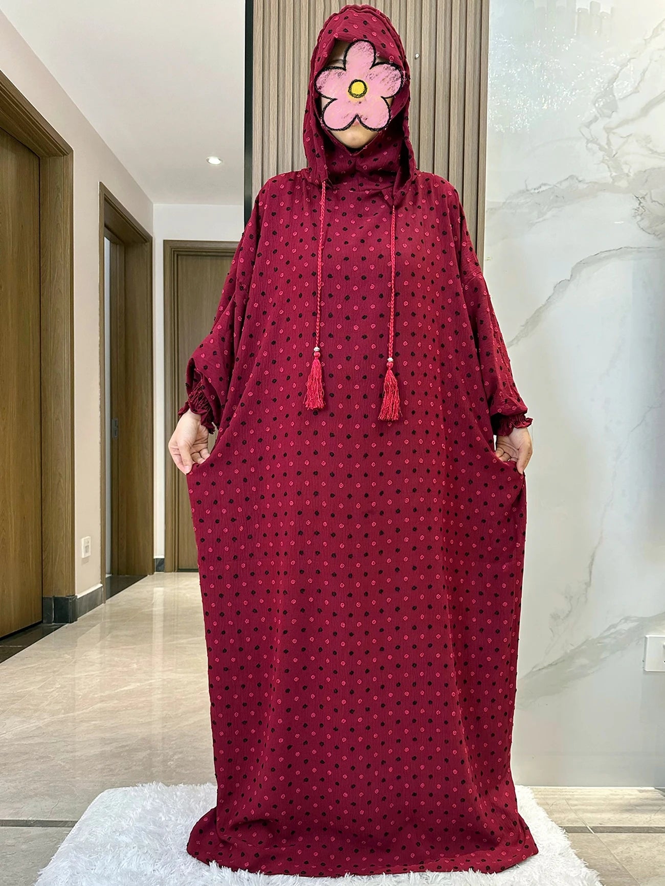 New Ramadan Muslim Two Hats Abaya Dubai Turkey Islam Prayer Clothes Solid Cotton Fabric Dresses Islam Women Dress Kaftan - Seprincess