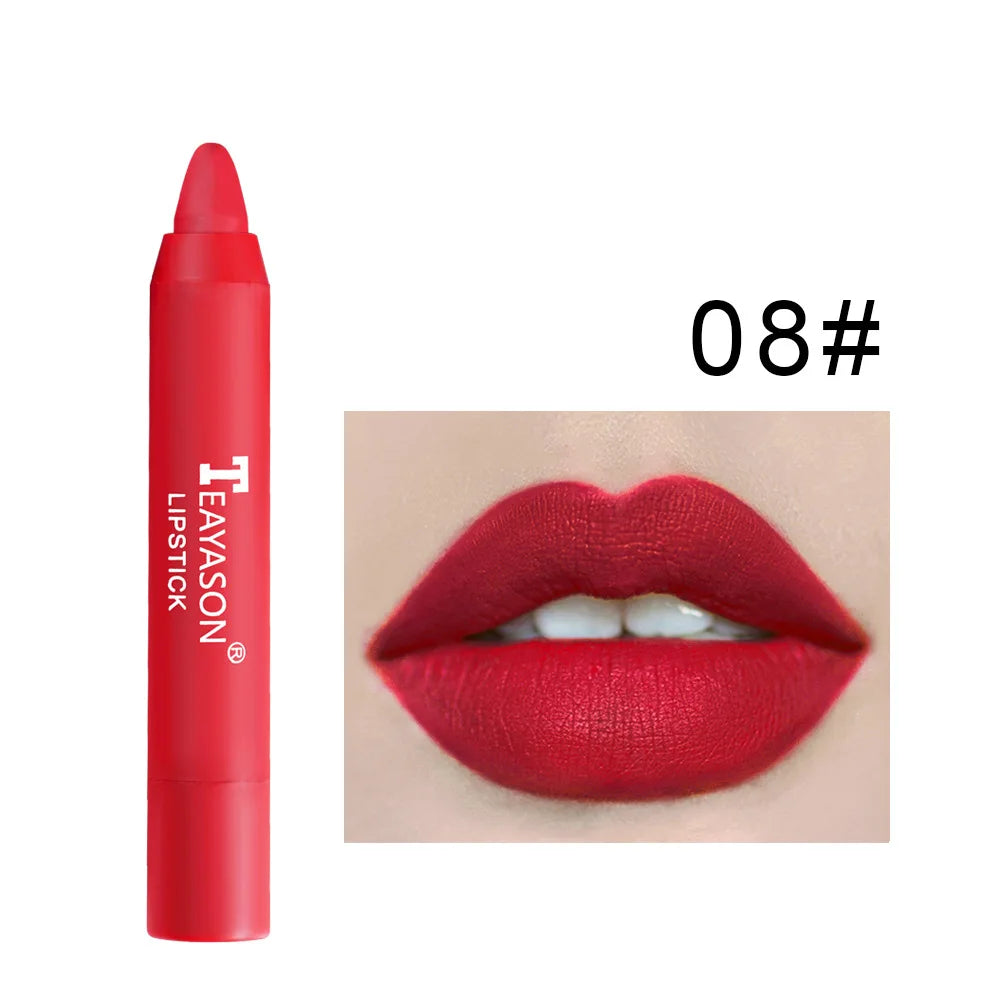 Nude Velvet Matte Lipstick Long Lasting Waterproof Color Rendering Non-stick Cup Lipstick Pens Lips Liner Pencil Woman Cosmetics