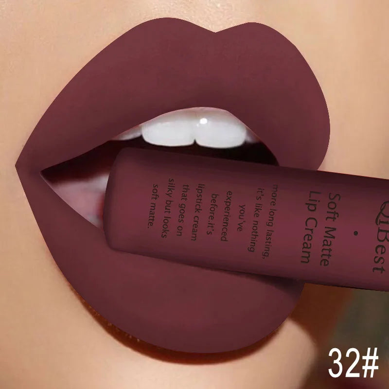 Hot Velvet Matte Nude Lip Gloss Sexy Long Lasting Non-stick Cup Nude Red Liquid Lipstick Waterproof Make-up for Women Cosmetic