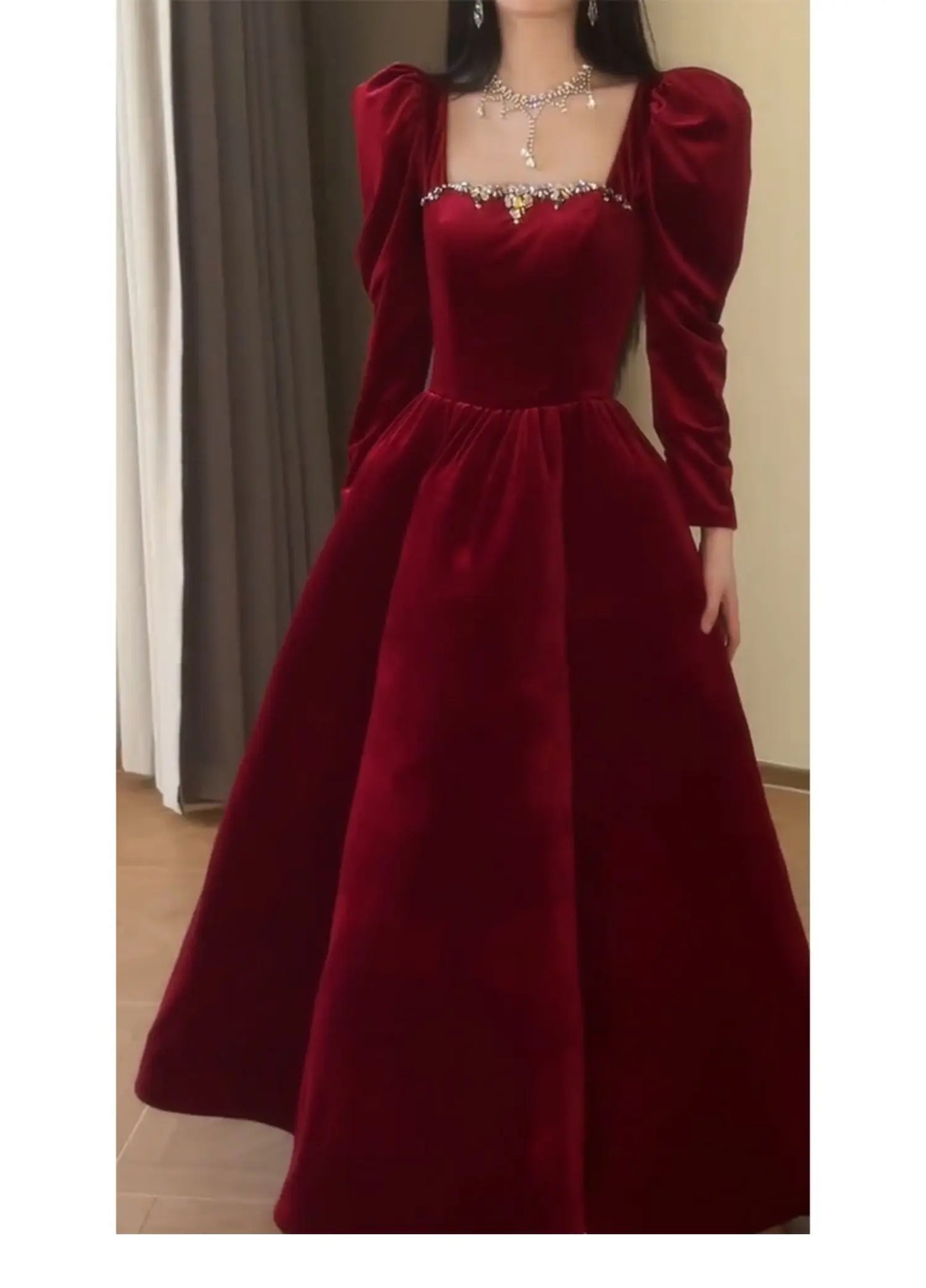 Toast Dress Bride Engagement Evening High-End Affordable Luxury Niche Banquet Temperament Socialite Red Velvet - Seprincess