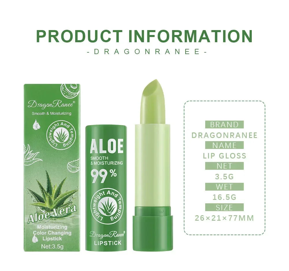 Lip Balm Lipstick Aloe Vera Natural Makeup Lip Care Lipstick Color Changing Long Lasting Moisturizing Lipstick Beauty Cosmetics - Seprincess