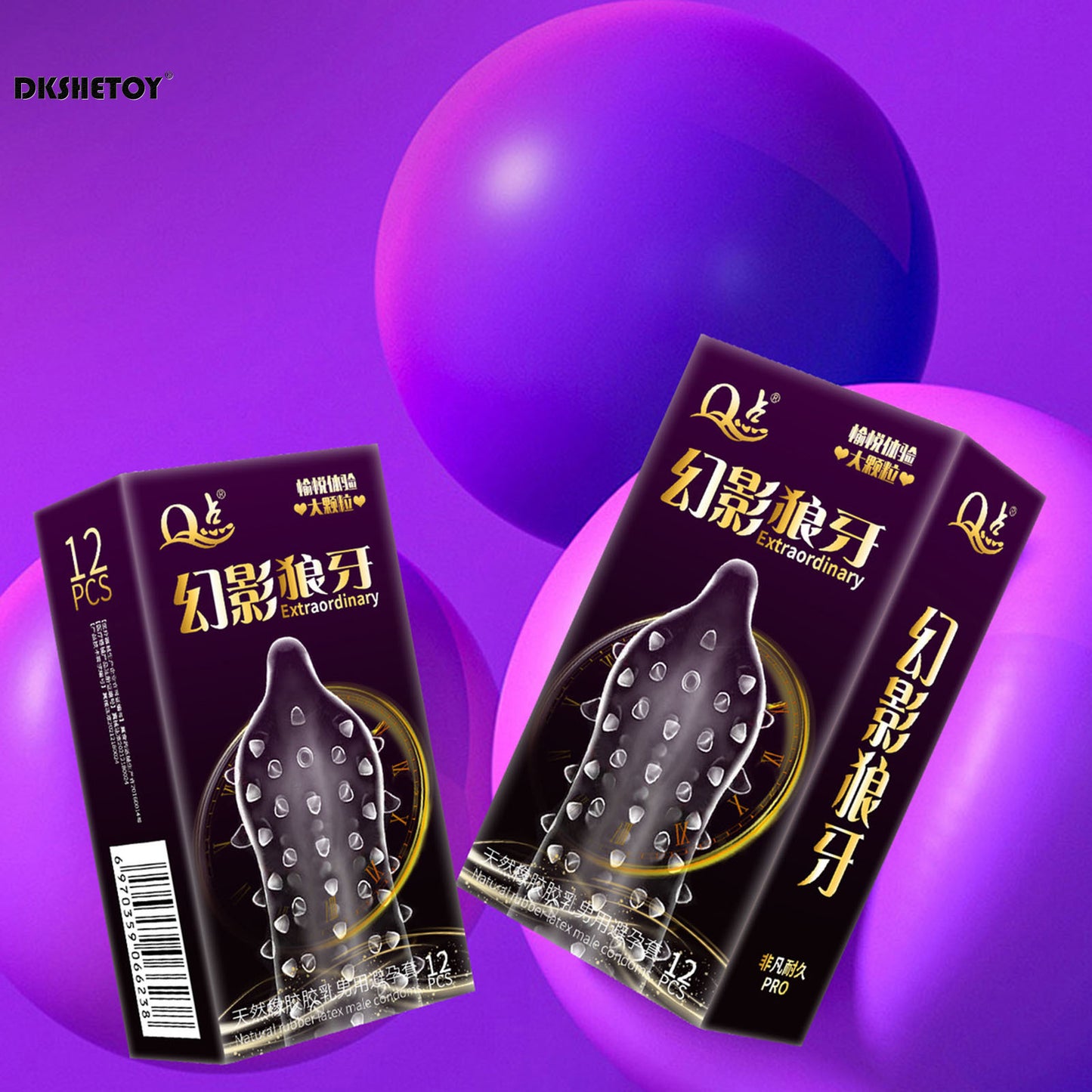 Large Dotted Condom Wolf's Teeth Barbed Male Granular G Spot Stimulation Contraception Penis Sleeves Sex Products Adult 18+ - Seprincess