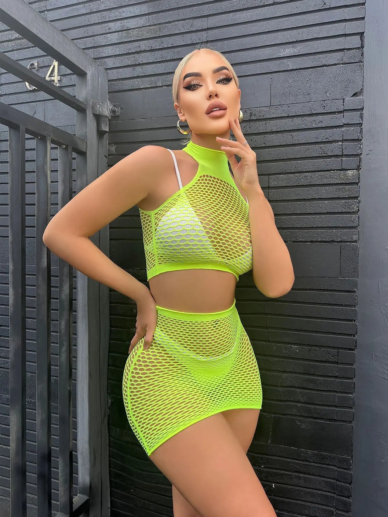 Dress Hollow out two-piece set with tight fitting and exposed breasts elegant party dresses woman Casual women's dresses sexshop - Seprincess