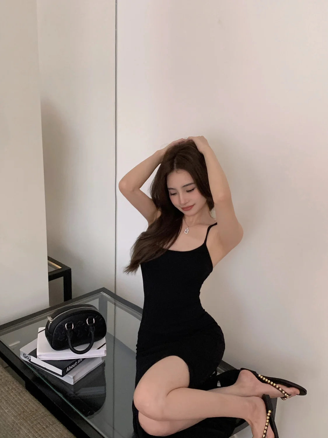 Backless Dresses Women Sexy Streetwear Simple Casual Korean Style Hotsweet New Summer Elegant Charming Mature Popular Slit Ins