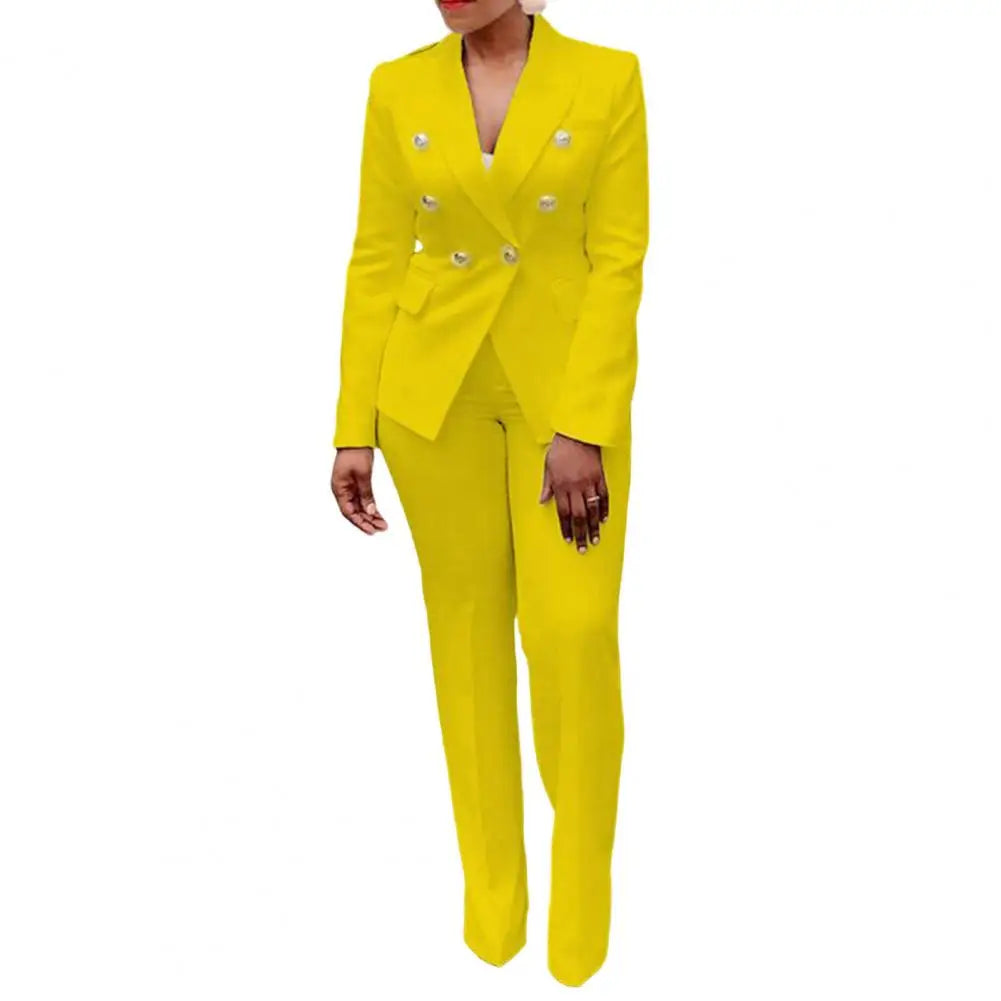 2022 Women's Elegant Casual Fashion 2 Piece Set Blazer + Pants Ladies Business Suits Office Wear Female Trouser Pant Suit - Seprincess