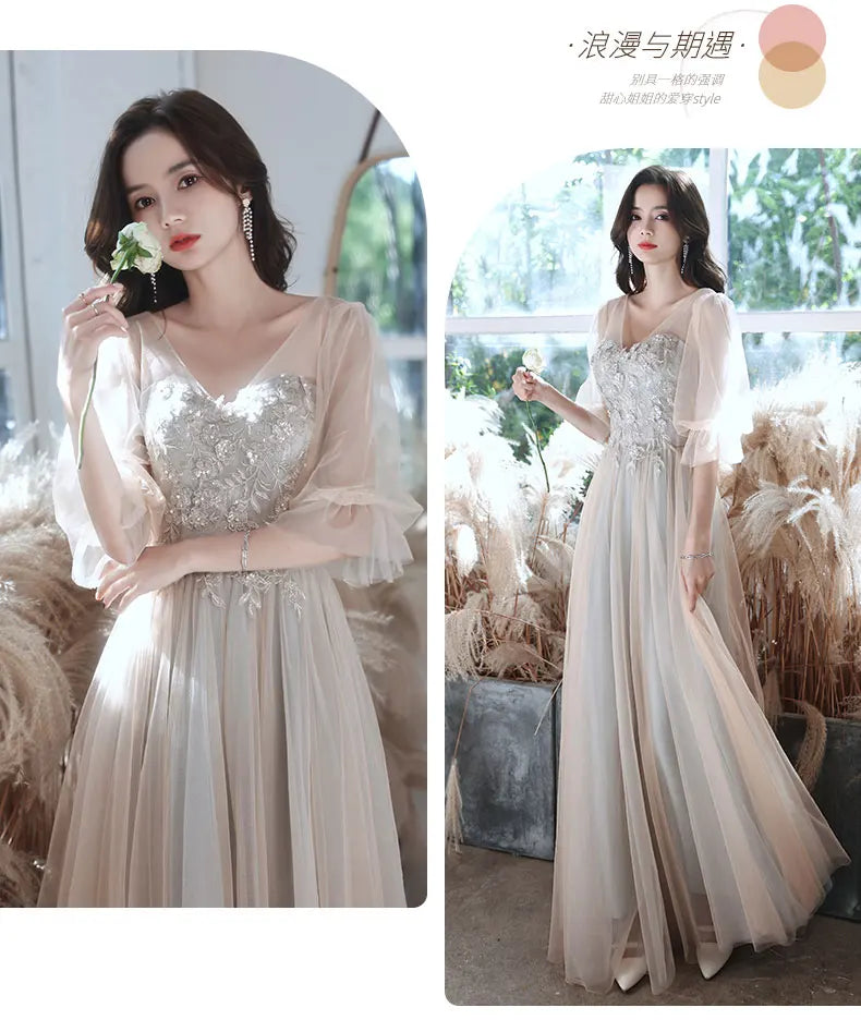 2024 Summer Light Gauze Bridesmaid Dress Women Sexy Wedding Party Gown Elegant Novelty Cheongsam Temperament Gentle Qipao - Seprincess