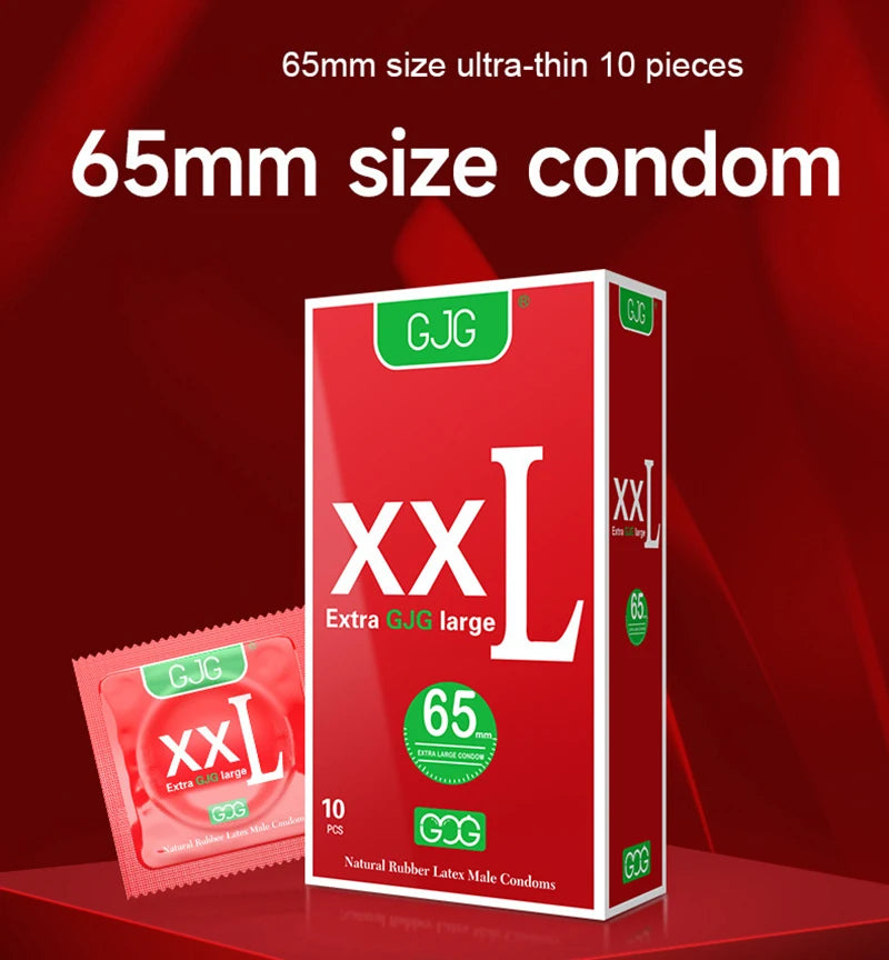 10pcs 65mm XXL Condoms Adults Toys For Men Long Sex Delay Ejaculation Super Thin Condoms G Spot Stimulation Penis Sleeve SexShop - Seprincess