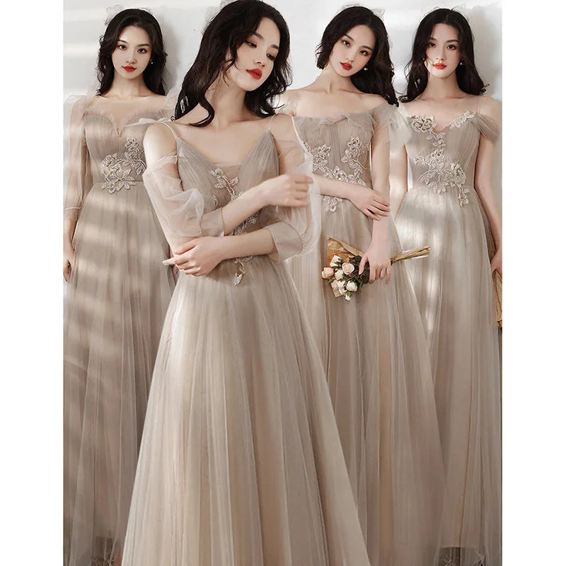 Summer Lace Bridesmaid Dresses New Fairy Style Slim Girlfriend Evening Dresses Simple Magnificent Wedding Sisters Group Dress - Seprincess