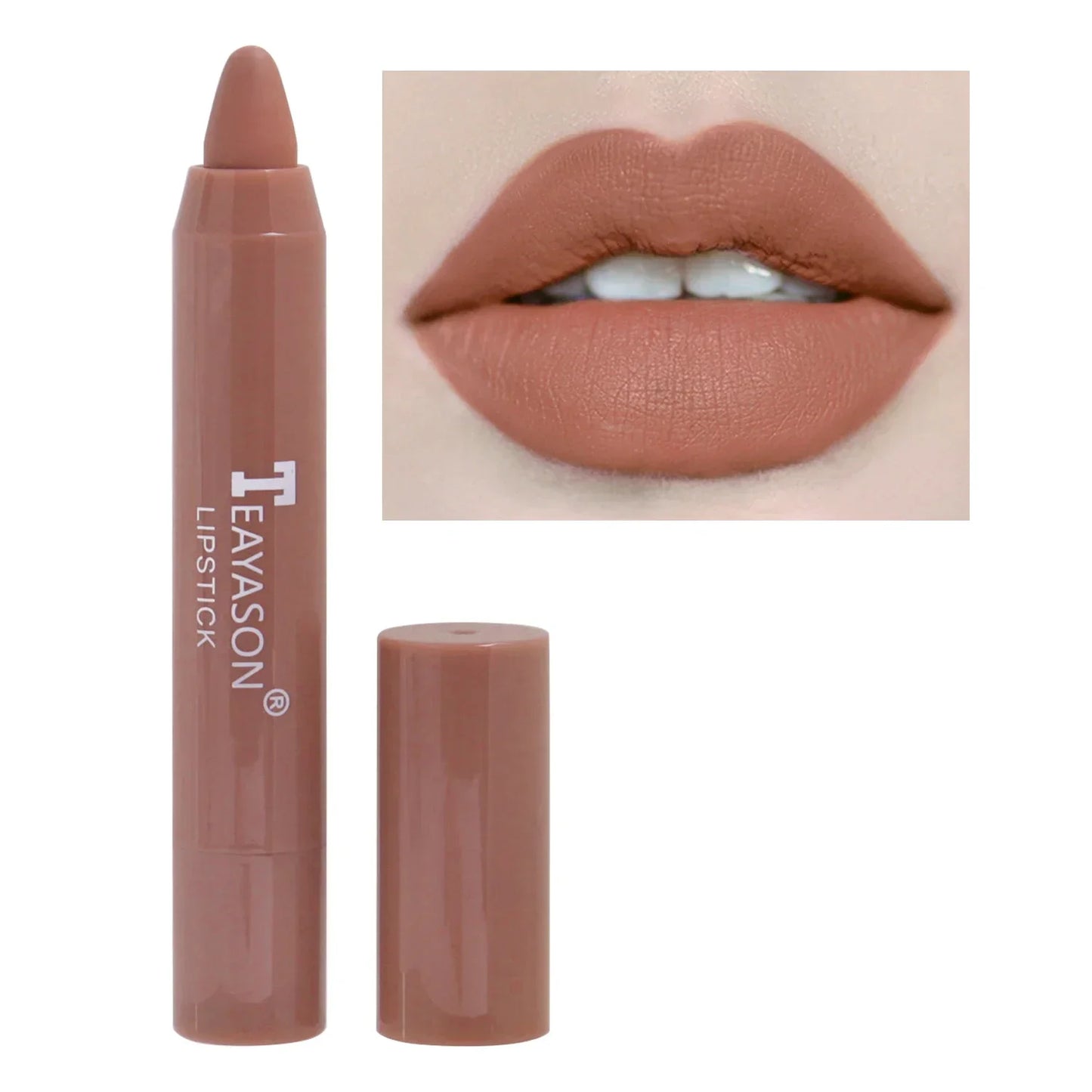 3PCS/set Velvet Matte Lipstick Pen Cosmetics Waterproof Lasting Nude Crayon Lipsticks Non Sticky Brown Lip Liner Pencil Makeup - Seprincess