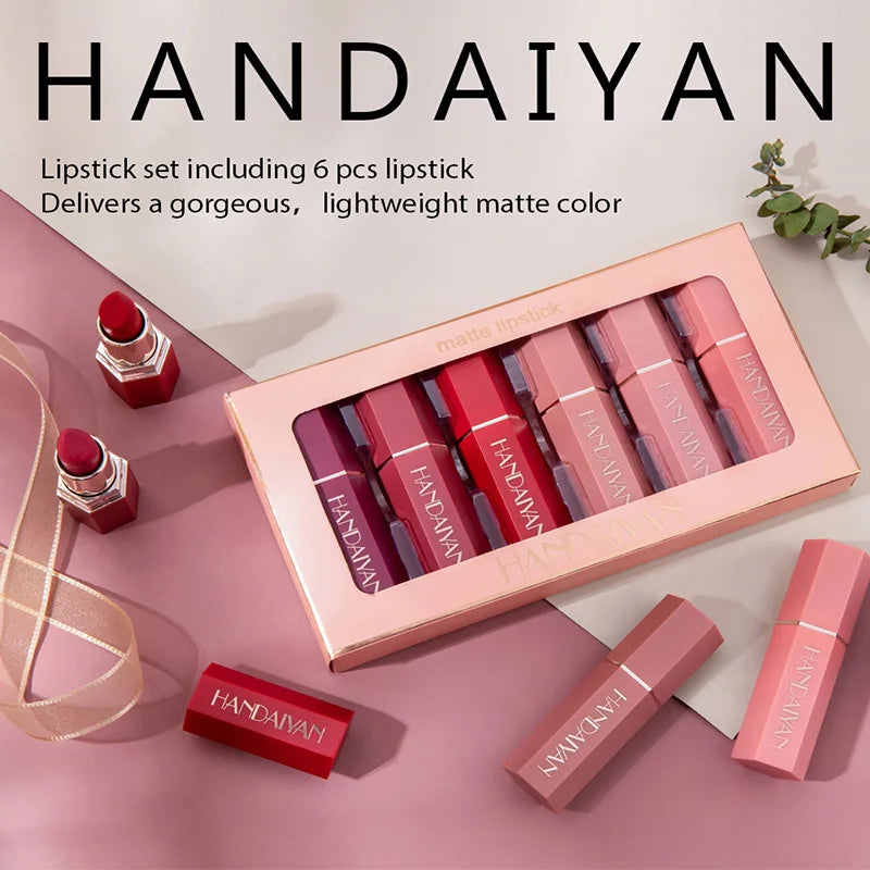 HANDAIYAN Matte Lipstick NonStick Cup Velvet Waterproof Long-lasting Makeup Lips Cosmetics - Seprincess