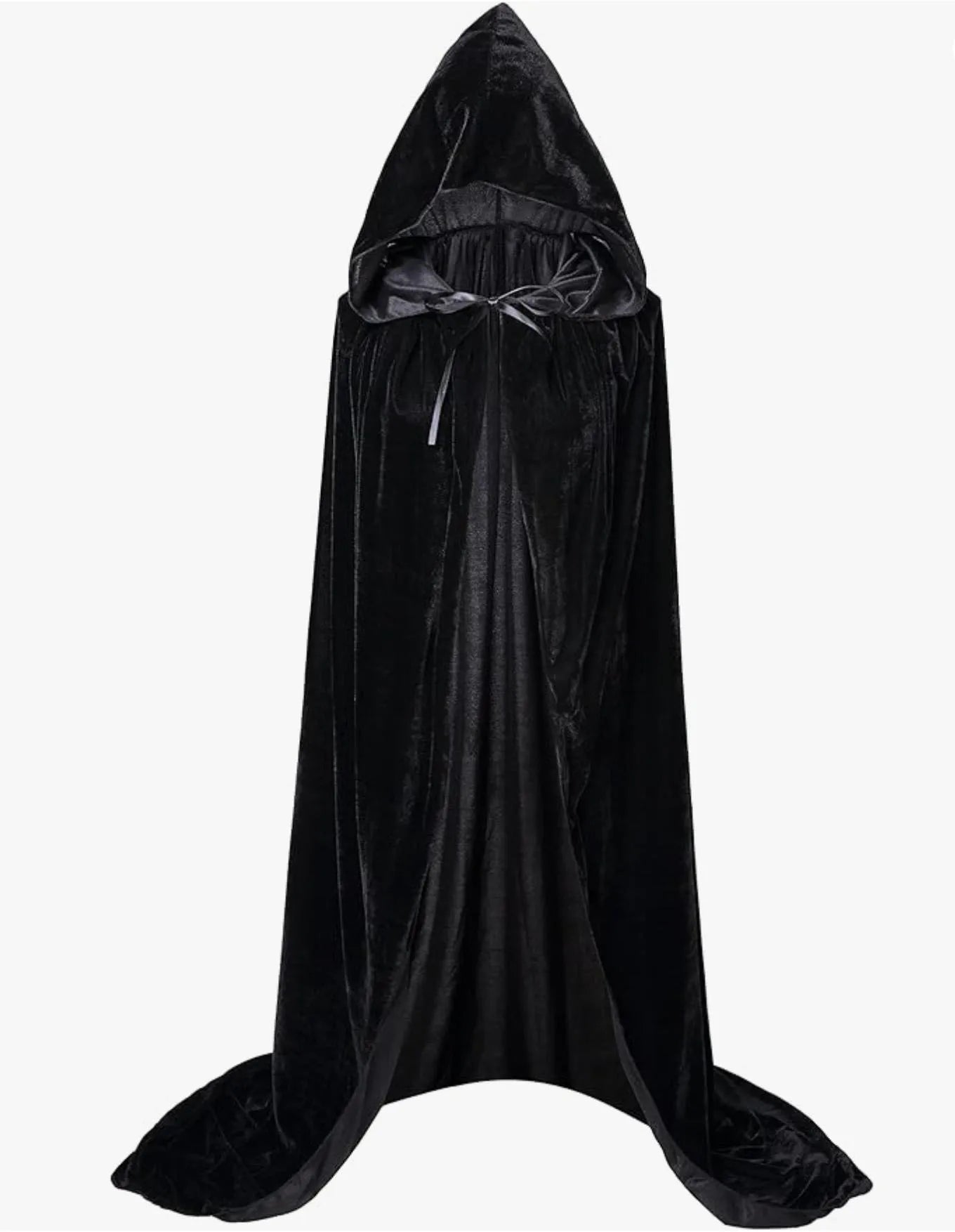 Halloween Pleuche Velvet Cloak Cape Hooded Medieval Costume Witch Wicca Vampire Halloween Cosplay Costume Cape for Christmas - Seprincess