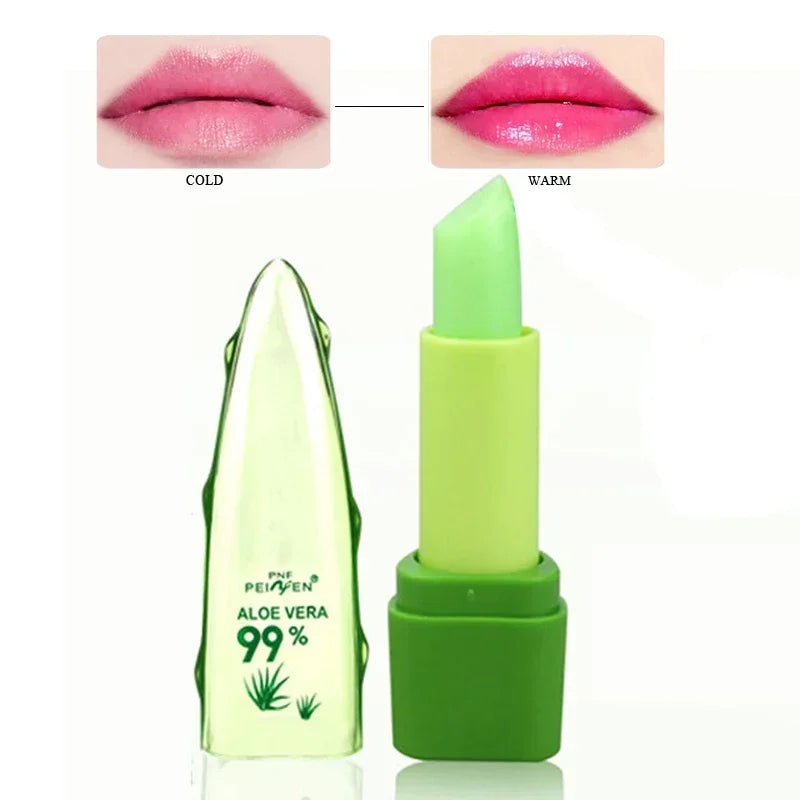 99% ALOE VERA Moistourizing Lips Batom Jelly Lipstick Long Lasting Temperature Change Color Lipstick Makeup - Seprincess