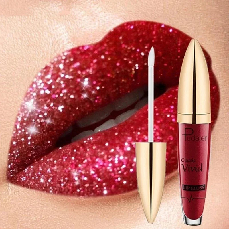 18 Colors Glitter Lip Gloss Waterproof Long Lasting Diamond Matte To Shimmer Metallic Liquid Lipstick Women Lips Makeup Cosmetic - Seprincess