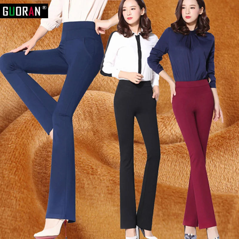 Summer stlye women office work pants High stretch cotton ladies straight pants  female High Waist trousers clothes S-XXXL 4XL