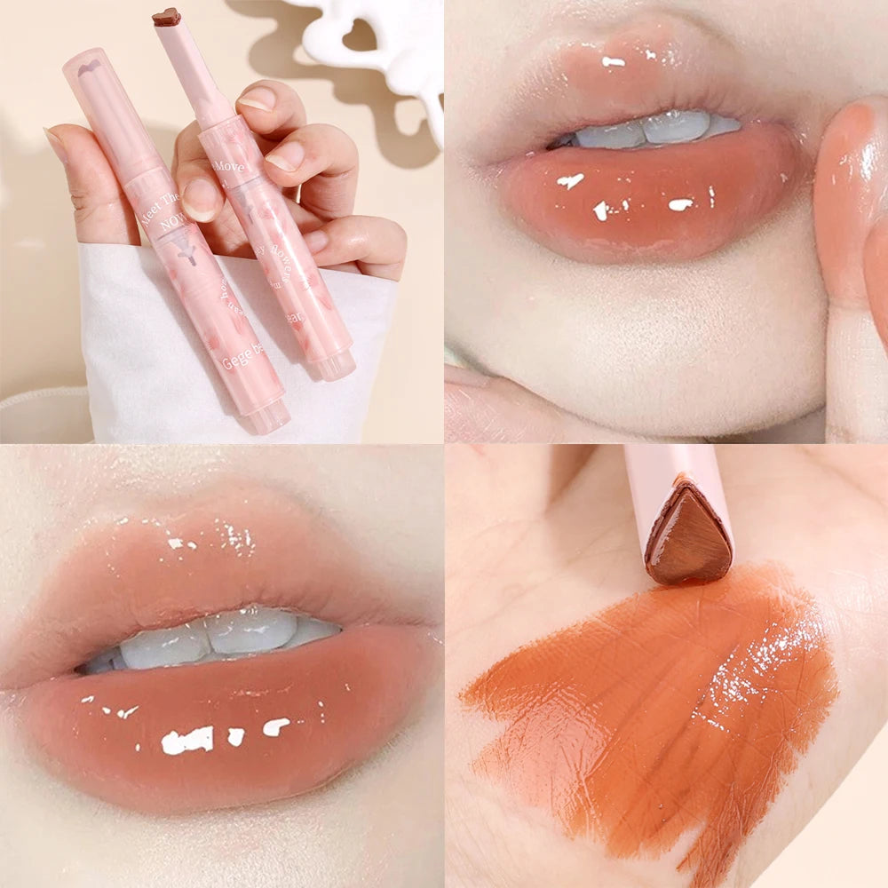 Transparent Lip Glaze Flower Honey Jelly Lipstick Pen Waterproof Non-stick Cup Heart-shaped Lip Gloss Korea Women Lips Makeup - Seprincess