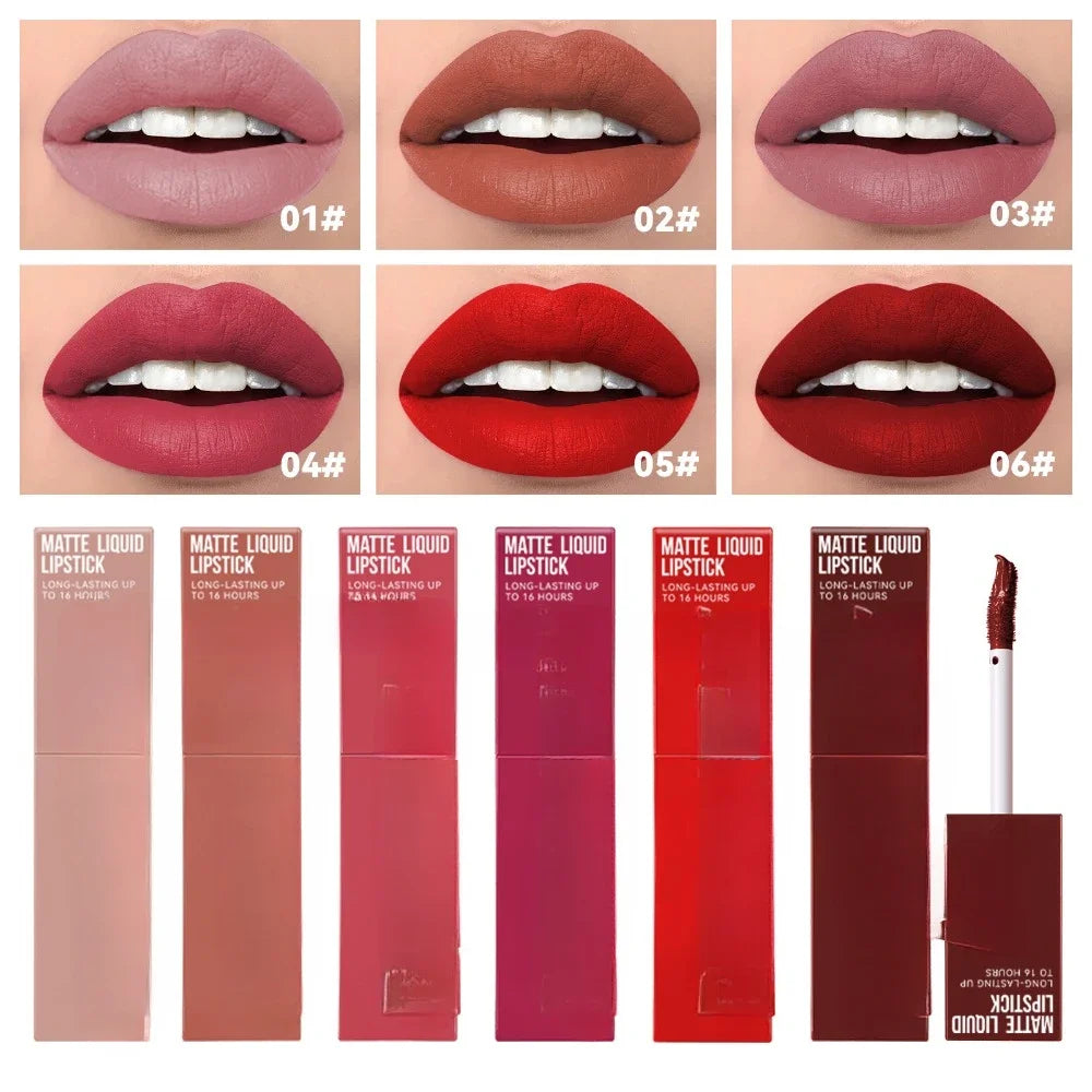 Cheap Matte Ink Liquid Lipstick Non-stick Cup Long Lasting Velvet Nude Lip Gloss Waterproof Lips Tint Waterproof Korean Make Up - Seprincess