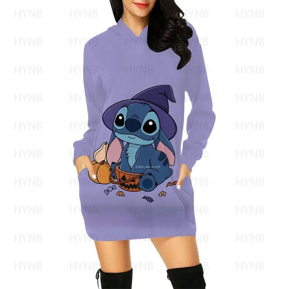 Sweater Dress Luxury Party Mini Stitch Hoodie Dresses for Women 2024 Long Sleeves Sexy Disney Kawaii Chic Woman Evening Y2k Prom - Seprincess