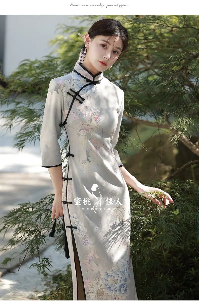 Improved Cheongsam 2023 New Young Retro High-end Temperament Dress Long Spring Qipao Women Chinese Style Modern Fashion - Seprincess