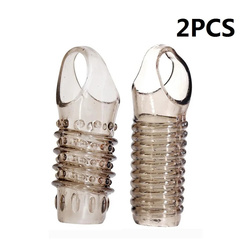 Spike Condoms Penis Extension Sleeves Sex Toys For Men Delay Ejaculation Reusable condoms Enlargement Sperm Lock Cock Ring 5pcs - Seprincess