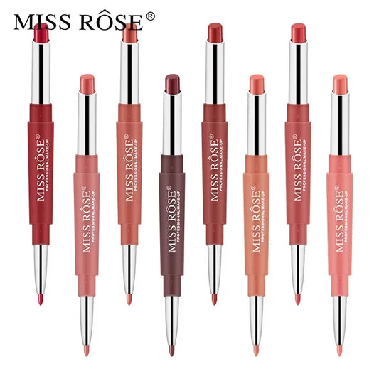 Miss Rose Double-end Lipstick Lipgloss Pencil Makeup Long Lasting Tint Sexy Red Lip Stick Beauty Matte Lip Gloss Pen Cosmetic - Seprincess