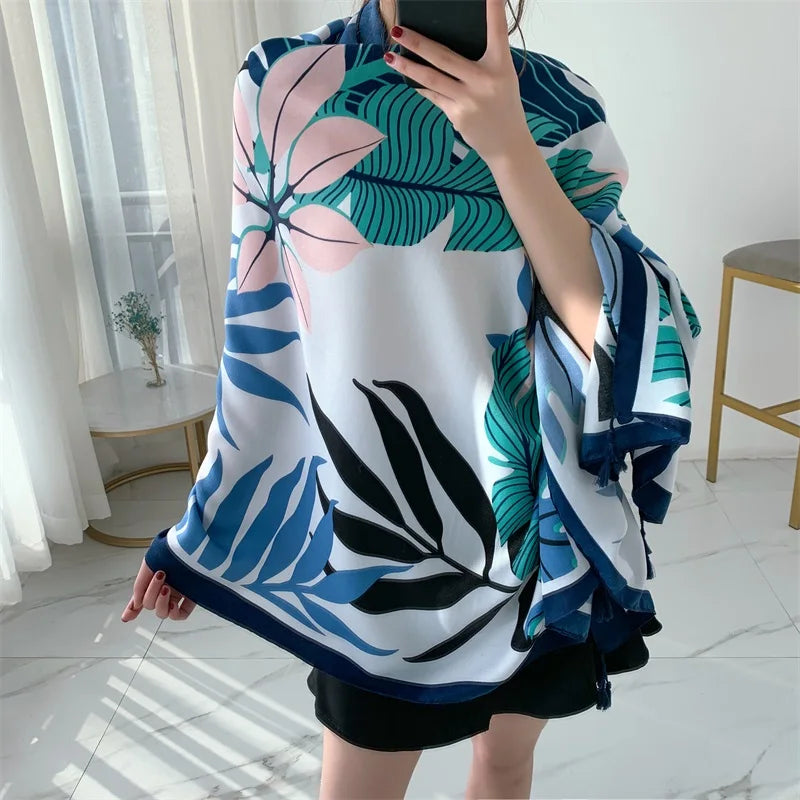 90x185cm  Printing Process Twill Summer Suncare Beach Dress Bikini Sarong Wrap Scarf Women Brazilian Swimsuit Bathing Cover-ups