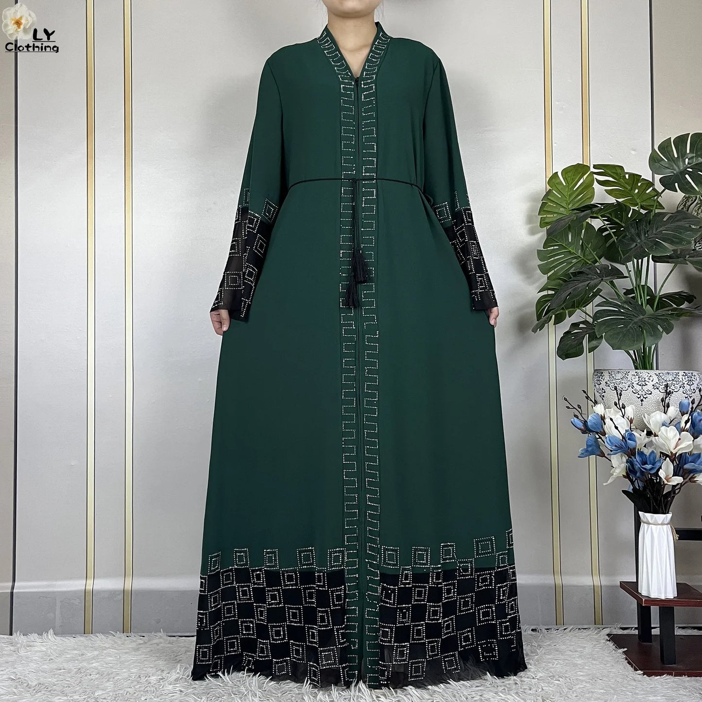 2024 For Women Elegant Dresses Dubai Party Outfits Long Sleeved Chiffon Dashiki Muslim Women Robe Open African Abaya Clothing - Seprincess