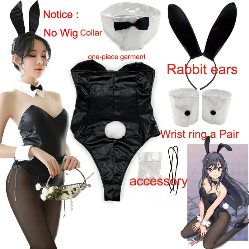 Sakurajima Mai Bunny Girl Cosplay Costume Halloween Adult Woman Senior Sister Cosplay Wig Clothes Size M/XL - Seprincess