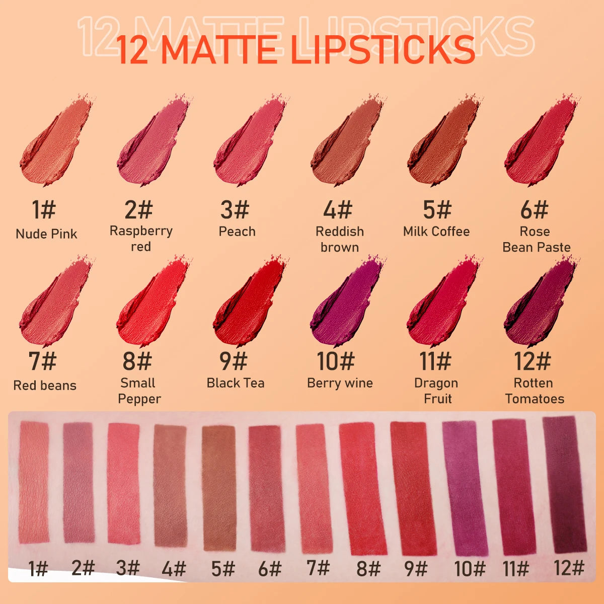 IMAGIC Lipstick Moisturizer Lips Smooth Lip Stick Long Lasting Charming Lip Lipstick Cosmetic Beauty Makeup 12 Colors - Seprincess