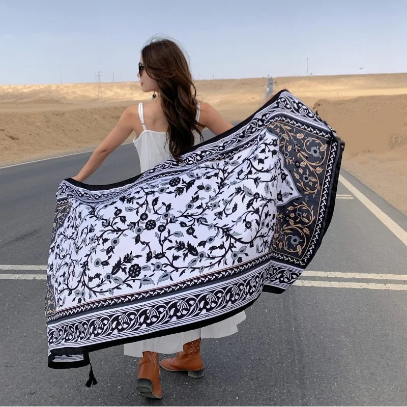 17 Styles 90x180cm Travel Beach Sunscreen Scarve Bikini Large Shawl Sarong Wrap Scarf Women Brazilian Swimsuit Bathing Cover-ups - Seprincess