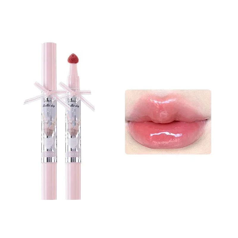 FLORTTE Little Bow Collection Film-forming Lipgloss Non-Stick Lip Glaze Liquid Lipstick Lip Plumper Natural Gloss Finish - Seprincess