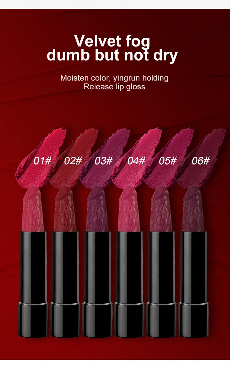 Mushroom mouth red matte fog easy to color waterproof not easy to decolour moisturizing lipstick Makeup - Seprincess