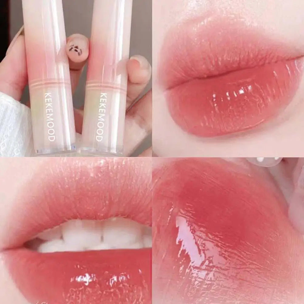 Jelly Lipstick For Kekemood Moisturizing Mirror Water Light Solid Lip Gloss Glass Tea Red Brown Lip Glaze Tint Makeup Cosme Q6S3 - Seprincess