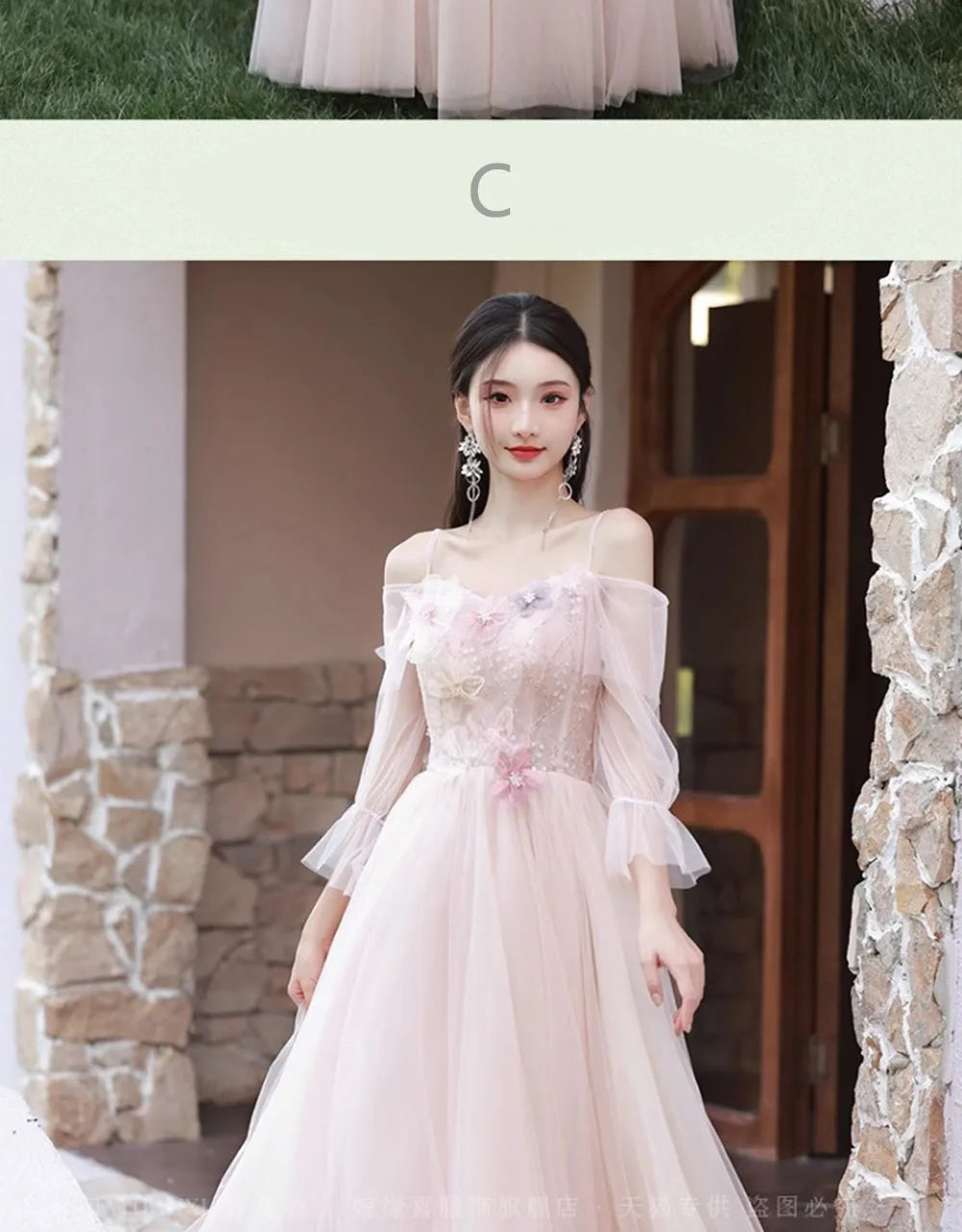 4 Styles Pink Bridesmaid Dress Women's Elegant Thin Tulle Off The Shoulder Flower Appliques A-line Wedding Party Guest Vestido