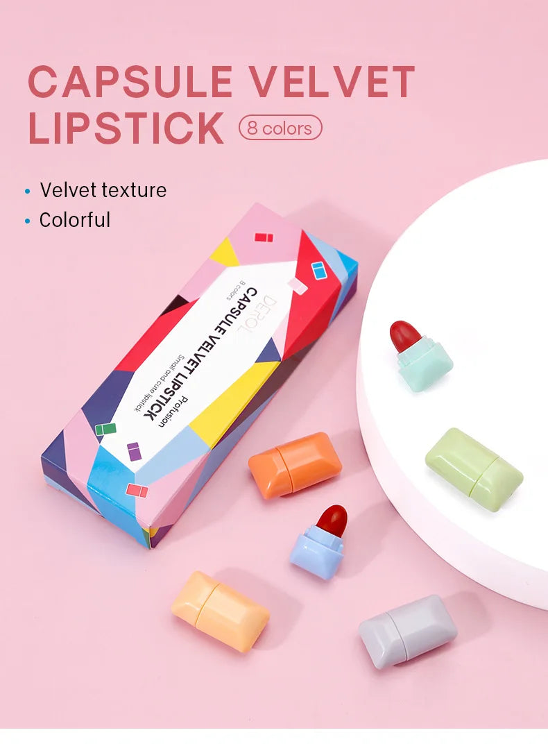 DEROL Matte Set Lipstick Capsule Lipstick Star Candy Mini Capsule Lipstick