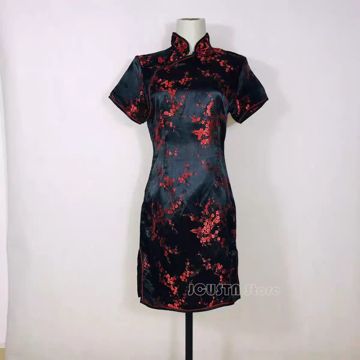 Mimi Short Qipao Black Red Vestidos Women Sexy Improved Chinese Style Dress Gothic Dark Cheongsams Girl Fashion Streetwear - Seprincess